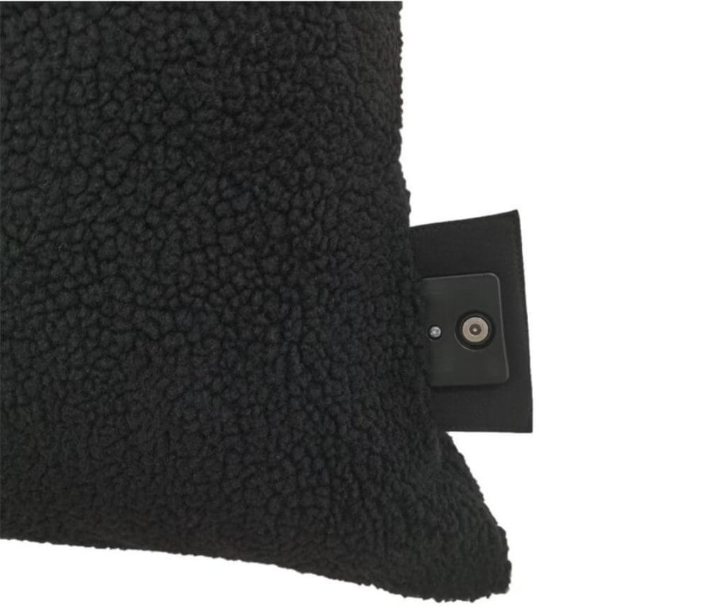 infrarood warmtekussen 40 x 40 zwart teddy magnetische oplaadstrip